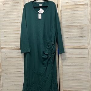 Smash + Tess Aubrey Green Ruched Long Sleeve Midi Dress Size 4x NWT